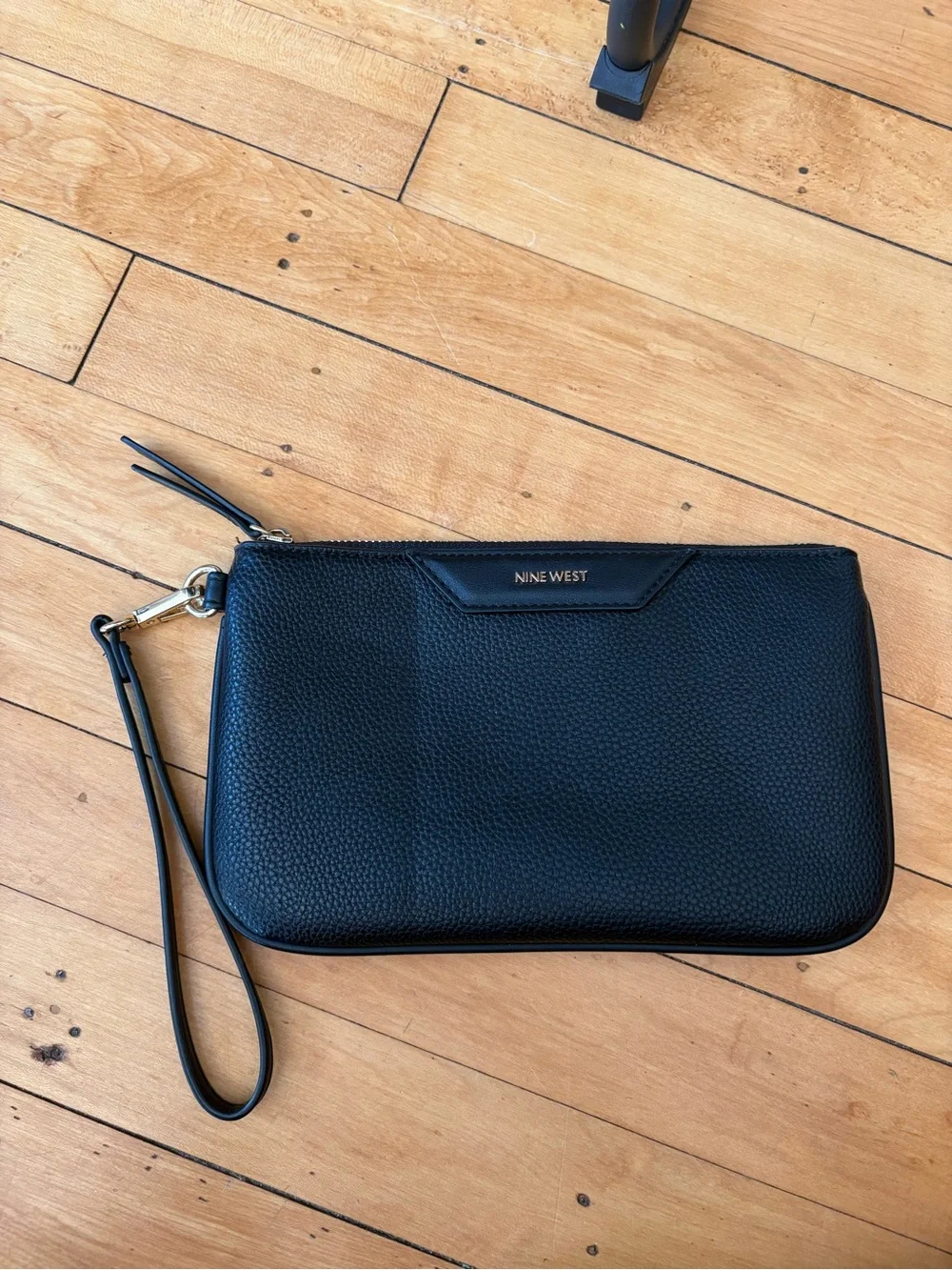 Nine West Black Textured Leather Wristlet